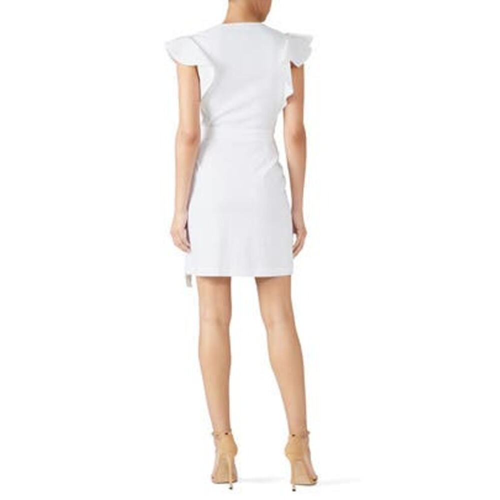 A.L.C Sidelle Linen Blend Wrap Dress Size 14 Off White - Picture 4 of 11